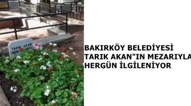 BAKIRKÖY BELEDİYESİ TARIK AKAN"IN MEZARIYLA HERGÜN İLGİLENİYOR