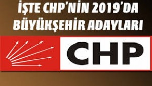 CHP 'DE 2019 YEREL SEÇİMLERDE BÜYÜKŞEHİR ADAYLARI BELİRLENİYOR