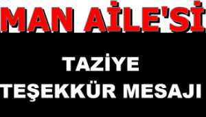 TORAMAN AİLE'SİNDEN TEŞEKKÜR