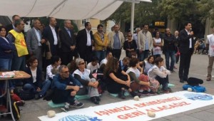 KESK'in Bakirköy'deki oturma eylemine CHP,HDP,DİSK,BDSP desteği