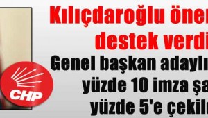 Kılıçdaroğlu önergeye destek verdi! Genel başkan adaylığı için yüzde 10 imza şartı yüzde 5'e çekildi