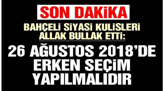 SON DAKİKA... Bahçeli'den erken seçim çağrısı, tarih verdi