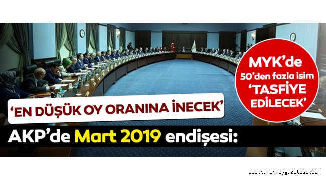 'AKP'nin Mart 2019 seçimlerinde en düşük oy oranına inecek'
