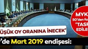'AKP'nin Mart 2019 seçimlerinde en düşük oy oranına inecek'