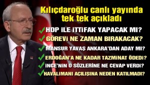 CHP lideri Kılıçdaroğlu canlı yayında açıkladı