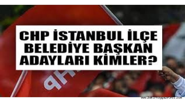 CHP'nin İstanbul ilçe belediye başkan adayları!