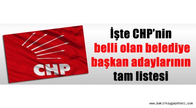 SON DAKİKA... CHP BAŞKAN ADAY LİSTESİ