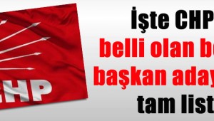 SON DAKİKA... CHP BAŞKAN ADAY LİSTESİ