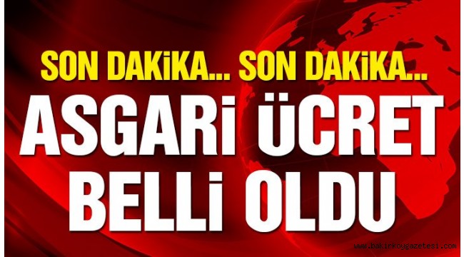 SONDAKİKA . ASGARİ ÜCRET BELLİ OLDU