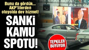 Bunu da gördük! Otobana kurulan sinevizyonda yandaş canlı yayın