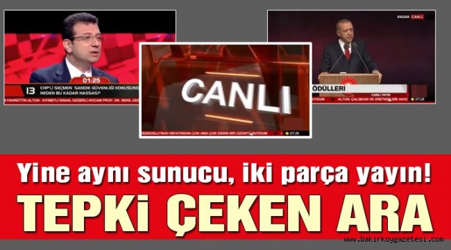 İmamoğlu'nun konuşmaları arasına Erdoğan'ın canlı yayını girdi