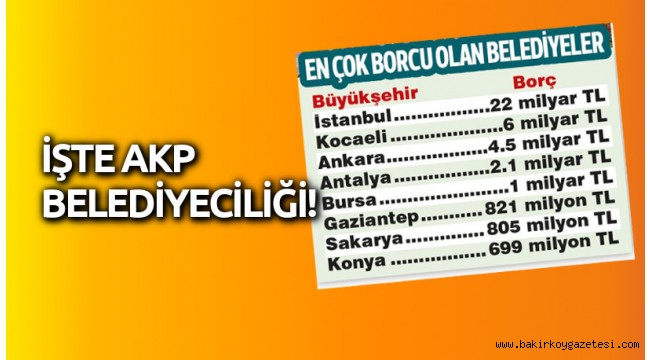 AKP'li başkanlar, CHP'li başkanlara yüklü borç bıraktı!