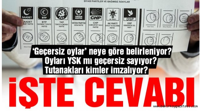 'Geçersiz oylar' neye göre belirleniyor?