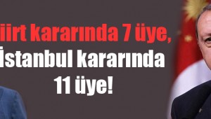 Siirt kararında 7 üye, İstanbul kararında 11 üye!