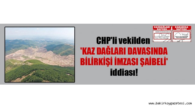 CHP'li vekilden 'Kaz Dağları davasında bilirkişi imzası şaibeli' iddiası!