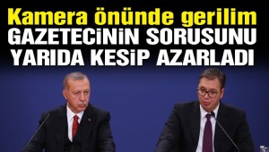 Son dakika… Sırp Cumhurbaşkanı kameralar önünde Erdoğan'ı korudu