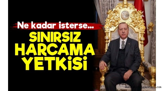 Saray'a sınırsız harcama yetkisi