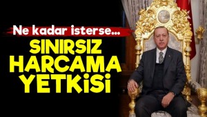 Saray'a sınırsız harcama yetkisi