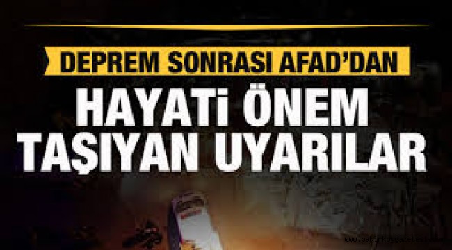 AFAD'dan depremde hayat kurtaran öneriler