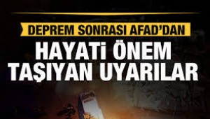 AFAD'dan depremde hayat kurtaran öneriler