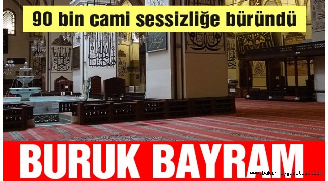 Boş kalan camilerin minarelerinden tekbir sesleri yükseldi