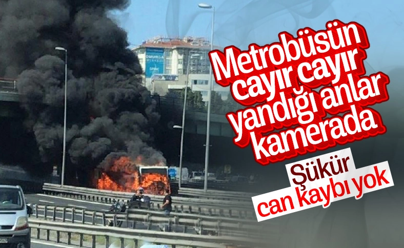 Bakırköy'de metrobüs alev alev yandı