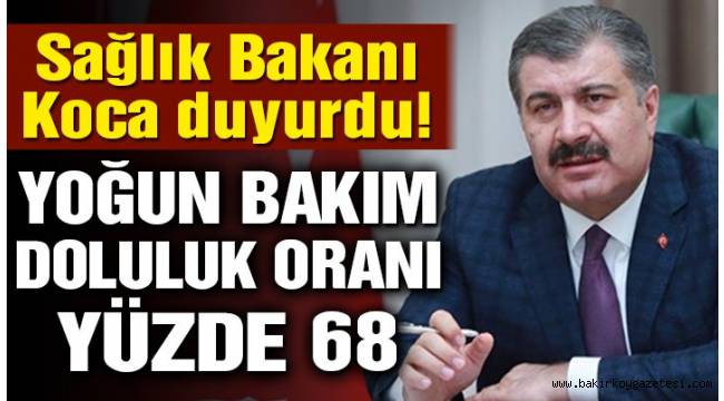 Sağlık Bakanı Koca: Türkiye'deki yoğun bakım doluluk oranı yüzde 68