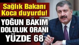 Sağlık Bakanı Koca: Türkiye'deki yoğun bakım doluluk oranı yüzde 68