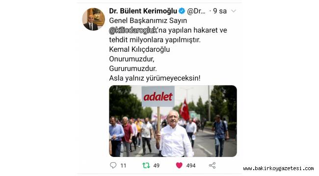 BAŞKAN DR. KERİMOĞLU'NDAN KEMAL KILIÇDAROĞLU'NA DESTEK !