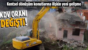 Kentsel dönüşüm konutlarına ilişkin inşaat taahhüt işlerinde KDV yüzde 1'e düşürüldü