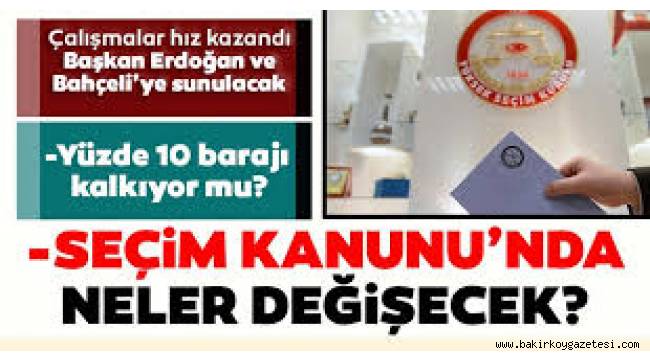 Siyasi partiler ve seçim yasasına ilişkin taslak hazır