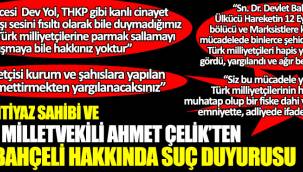 Yeniçağ İmtiyaz Sahibi ve İYİ Parti İstanbul Milletvekili Ahmet Çelik'ten Devlet Bahçeli hakkında suç duyurusu 