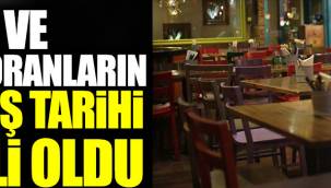 Kafe ve restoranların açılış tarihi belli oldu 