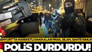 Polis, Esenyurt'ta bir aracı durdurdu! 4 şüpheli, silah ve yüklü para ile yakalandı!