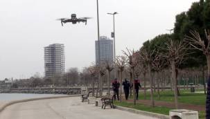 Bakırköy'de dronlu korona denetimi
