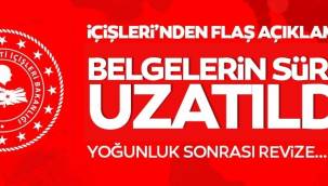  İçişleri Bakanlığı'nın genelgesiyle manuel düzenlenen izin belgelerinin süresi uzatıldı