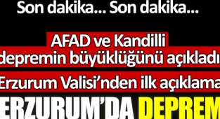 Erzurum'da 5.1 büyüklüğünde deprem! Son depremler…