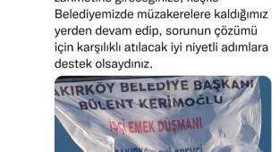 BAŞKAN DR. KERİMOĞLU GREVCİLERE ''SORUNUN ÇÖZÜMÜ KARŞILIKLI ATILACAK İYİ NİYETLİ ADIMLAR OLMALI''