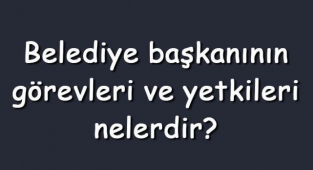 Belediye başkanının görevleri ve yetkileri nelerdir? Belediye başkanının sorumlu olduğu kurumlar