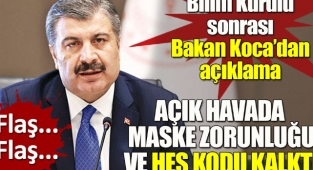 Bakan Koca açıkladı: Açık havada maske zorunluluğu ve HES kodu kaldırıldı!