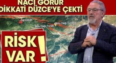Prof. Dr. Naci Görür dikkati Düzce'ye çekti. Sanırım risk var