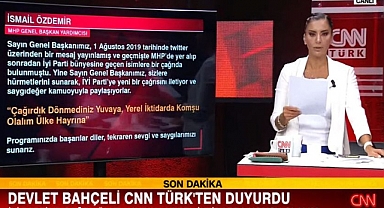 MHP Genel Başkanı Bahçeli CNN Türk'ten duyurdu... İYİ Parti'ye yerel seçim çağrısı: Ülke hayrına yerel iktidarda komşu olalım