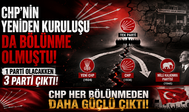 CHP'nin yeniden kuruluşu da bölünme olmuştu: 1 parti olacakken 3 parti çıktı