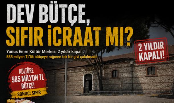 YUNUS EMRE KÜLTÜR MERKEZİ BİRİLERİNE PEŞKEŞ İÇİN Mİ ATIL DURUYOR?