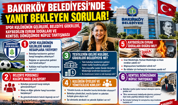 BAKIRKÖY BELEDİYESİ'NDE YANIT BEKLEYEN SORULAR!