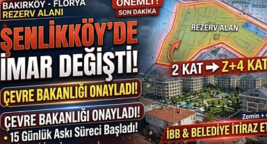 Bakırköy Şenlikköy Rezerv Alanında İmar Planı Değişti: Çevre ve Şehircilik Bakanlığı Onayladı, 15 Günlük Askı Süreci Başladı