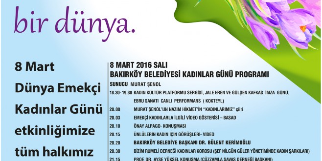 Bakırköyde kadınlar günü etkinlikleri